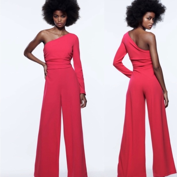 Zara Pants & Jumpsuits Zara Asymmetrical Jumpsuit Poshmark